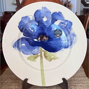 SET of 8 Stafford Blue Poppy Dinner Plates (11”)